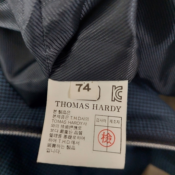 Thomas Hardy Blue Jacket Size L Classic Herringbone Zip Up Members High Neck L - Picture 8 of 11